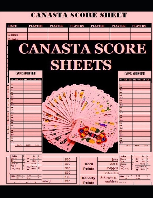 Canasta Score Sheets: Scoring notesheet for Canasta Card Game Size:8.5 x 11 - 120 Pages