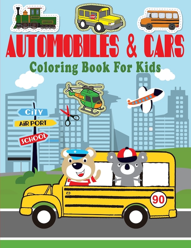 Front cover_Automobiles & Cars Coloring Book For Kids