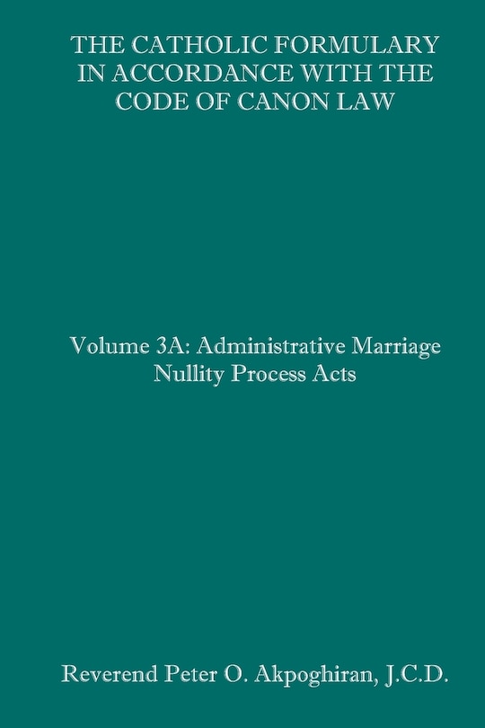 Front cover_The Catholic Formulary in Accordance with the Code of Canon Law