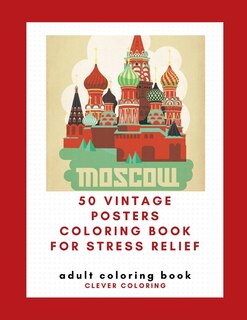 Front cover_50 Vintage Posters Coloring Book For Stress Relief