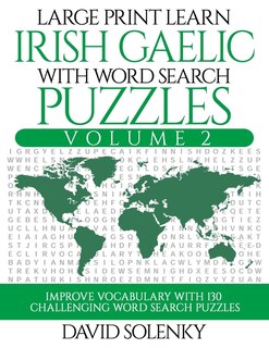 Front cover_Large Print Learn Irish Gaelic with Word Search Puzzles Volume 2