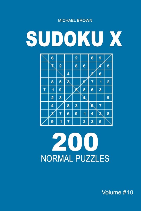 Couverture_Sudoku X - 200 Normal Puzzles 9x9 (Volume 10)