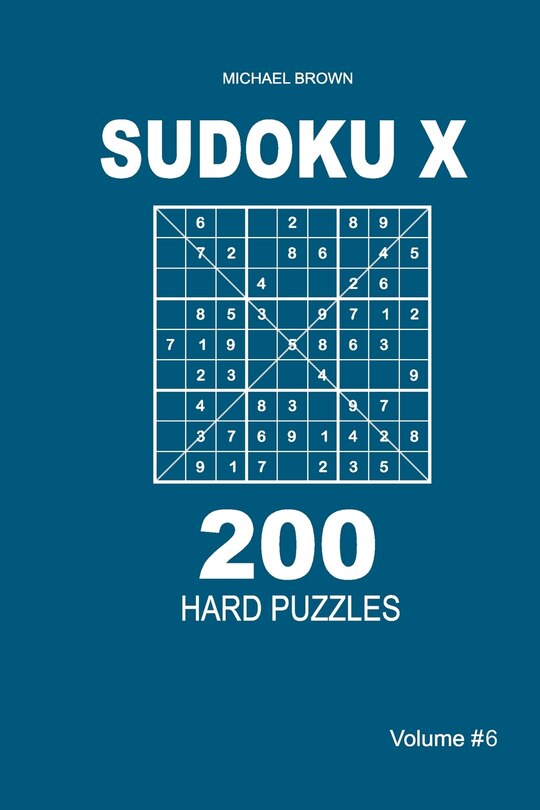 Couverture_Sudoku X - 200 Hard Puzzles 9x9 (Volume 6)