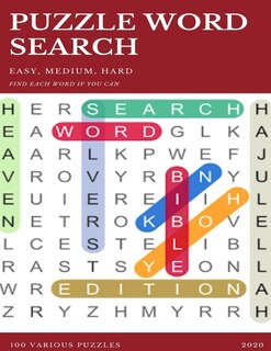 Front cover_Puzzle Word Search Easy, Medium, Hard Find Each Word If You Can 100 Various Puzzles 2020