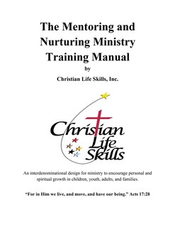 Couverture_The Mentoring and Nurturing Ministry Training Manual by Christian Life Skills, Inc.