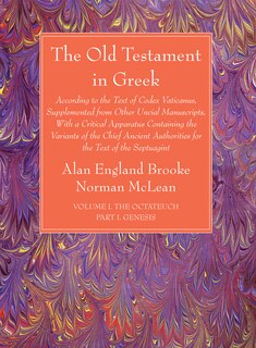 Couverture_The Old Testament in Greek, Volume I The Octateuch, Part I Genesis