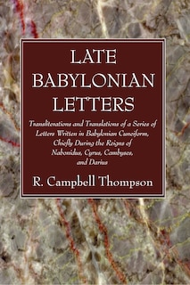 Front cover_Late Babylonian Letters
