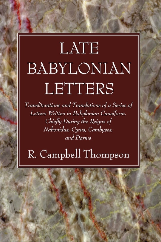 Front cover_Late Babylonian Letters