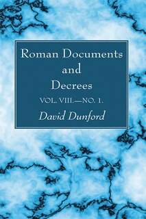 Front cover_Roman Documents and Decrees, Volume VIII-No. 1