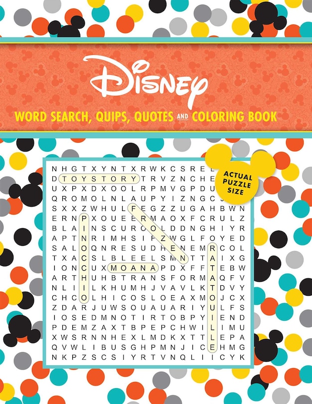 Front cover_Disney Word Search, Quips, Quotes and Coloring Book