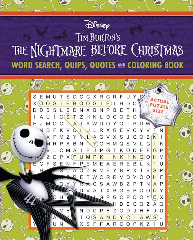 Couverture_Disney Tim Burton's The Nightmare Before Christmas Word Search, Quips, Quotes and Coloring Book