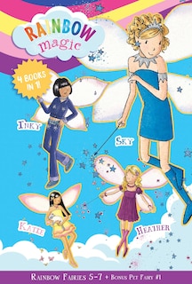 Rainbow Magic Rainbow Fairies: Books #5-7 with Special Pet Fairies Book #1: Sky the Blue Fairy, Inky the Indigo Fairy, Heather the Violet Fairy, Katie the Kitten Fairy