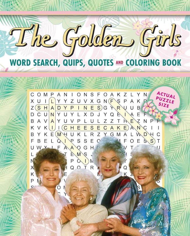 Front cover_The Golden Girls Word Search, Quips, Quotes and Coloring Book