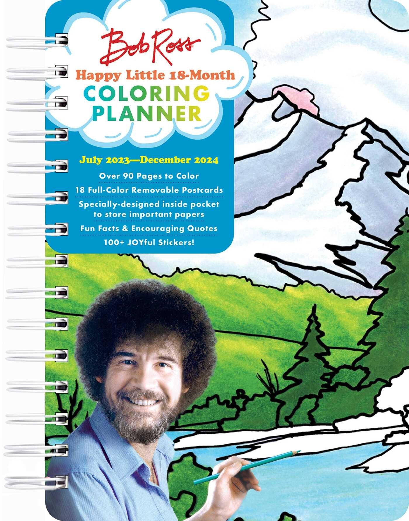 Bob Ross Happy Little 18 month Coloring Planner July 2023 december 2024 Book By Editors Of Thunder Bay Press sp Indigo