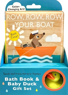 Front cover_Touch and Trace Nursery Rhymes: Row, Row, Row Your Boat Bath Book & Baby Duck Gift Set