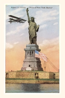 Front cover_Vintage Journal Statue of Liberty with Biplane, New York City