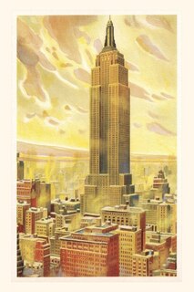 Front cover_Vintage Journal Empire State Building, Flaming Sky, New York City