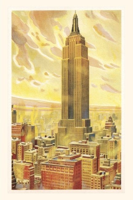 Front cover_Vintage Journal Empire State Building, Flaming Sky, New York City