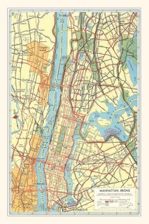 Front cover_Vintage Journal Map of Manhattan and Bronx, New York