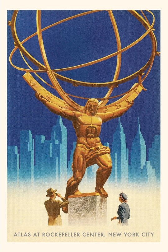 Front cover_Vintage Journal Atlas Statue, Rockefeller Center, New York City