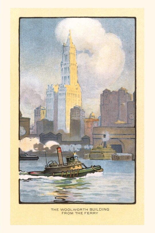 Front cover_Vintage Journal Painting of Woolworth Building from Ferry, New York City