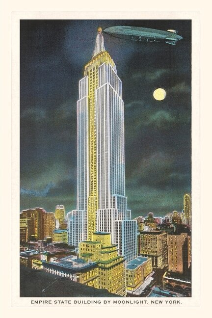 Couverture_Vintage Journal Blimp, Moon over Empire State Building, New York City