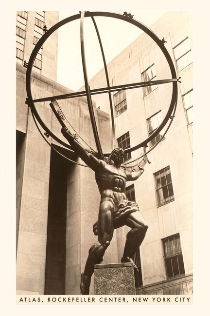 Front cover_Vintage Journal Atlas Statue, Rockefeller Center, New York City