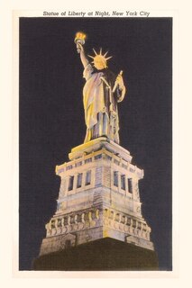 Front cover_Vintage Journal Statue of Liberty at Night, New York City