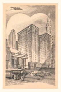 Couverture_Vintage Journal New York scene with Chrysler building and Grand Central Station