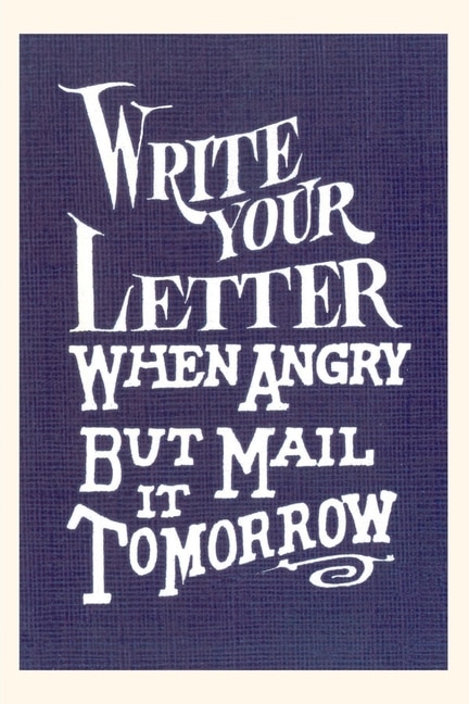 Front cover_Vintage Journal Write Your Letter When Angry, Advice