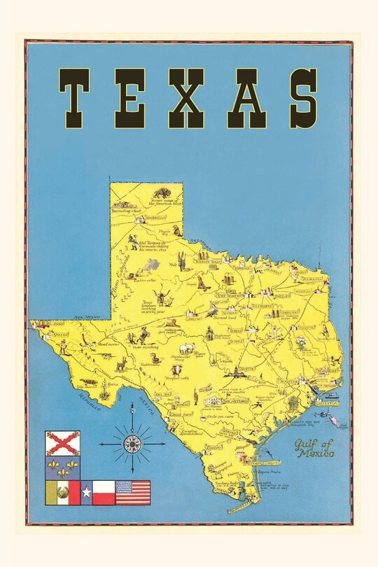 Couverture_Vintage Journal Map of Texas, Flags