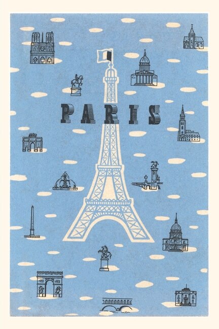 Couverture_Vintage Journal Eiffel Tower and Various Paris Motifs