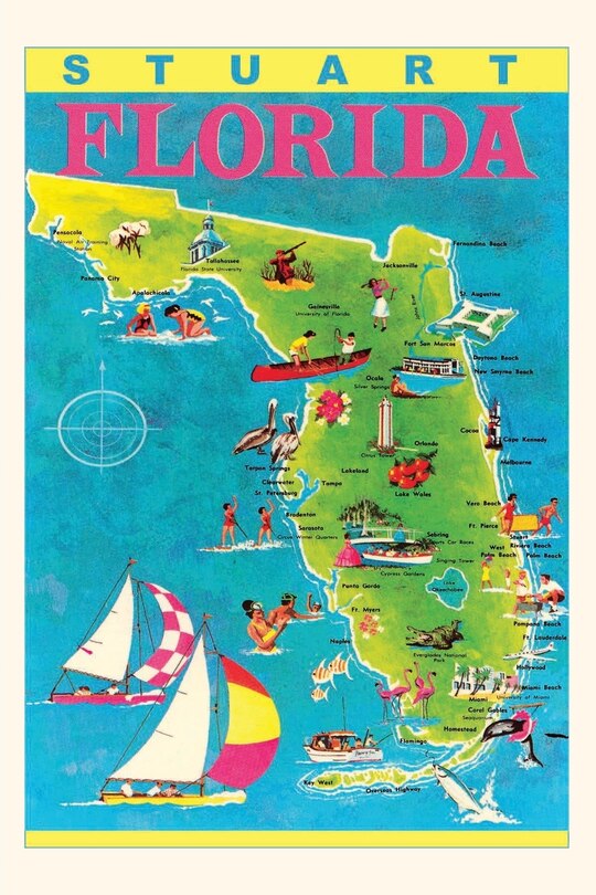 Front cover_Vintage Journal Stuart, Florida, Map with Attractions