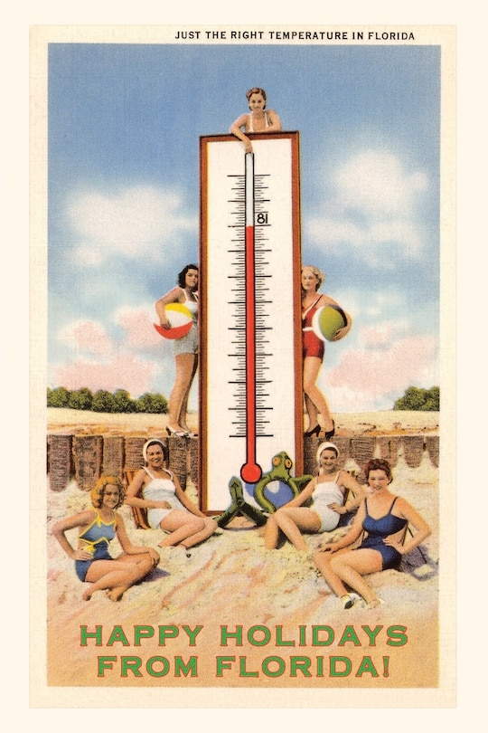 Front cover_Vintage Journal Happy Holidays from Florida, Bathing Beauties with Thermometer