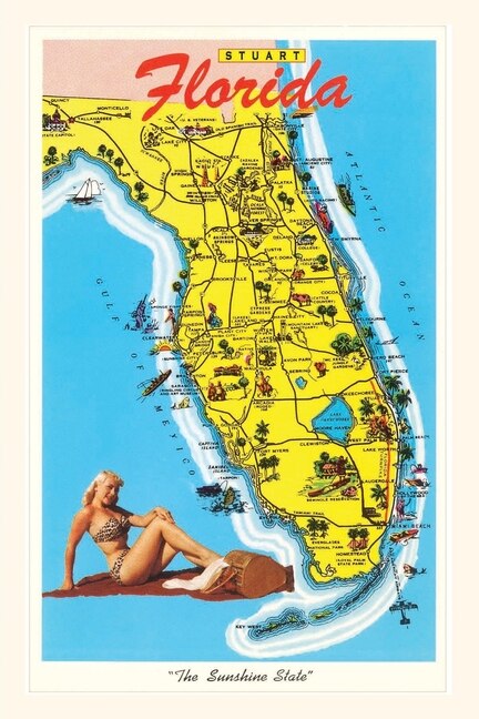 Front cover_Vintage Journal Map with Florida Attractions