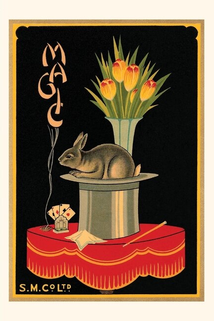 Front cover_Vintage Journal Magic, Tulips, Rabbit, Hat