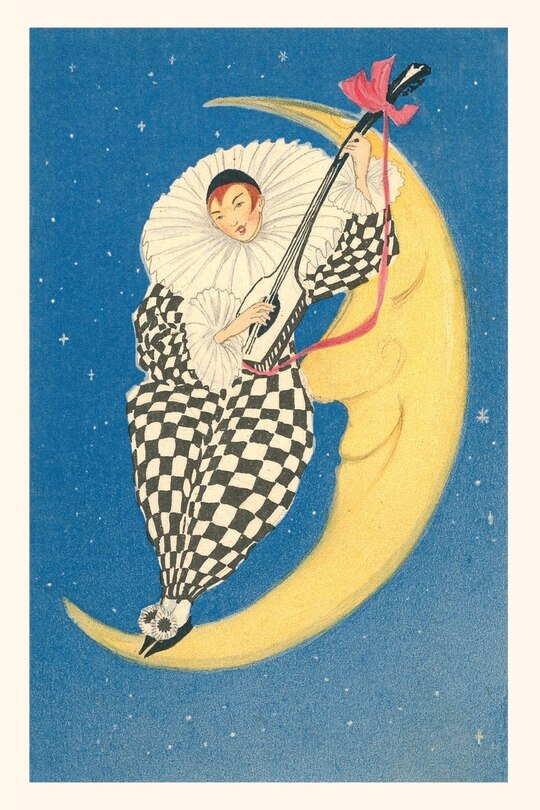Front cover_Vintage Journal Pierrot Playing Mandolin on Moon