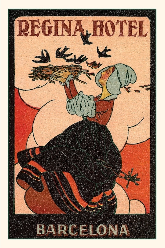 Front cover_Vintage Journal Regina Hotel Poster, Dutch Woman with Bird's Nest