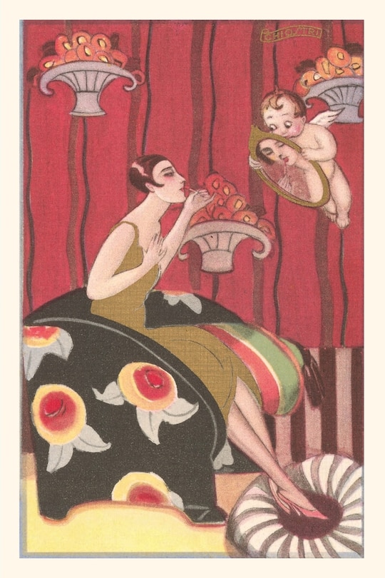 Front cover_Vintage Journal Cupid Holding Mirror for Flapper