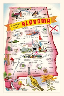 Front cover_Vintage Journal Map of Alabama Attractions