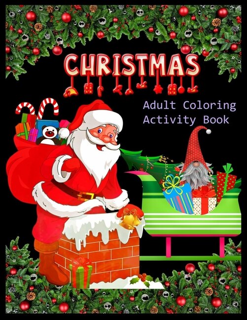 Front cover_CHRISTMAS Adult Coloring Activity Book