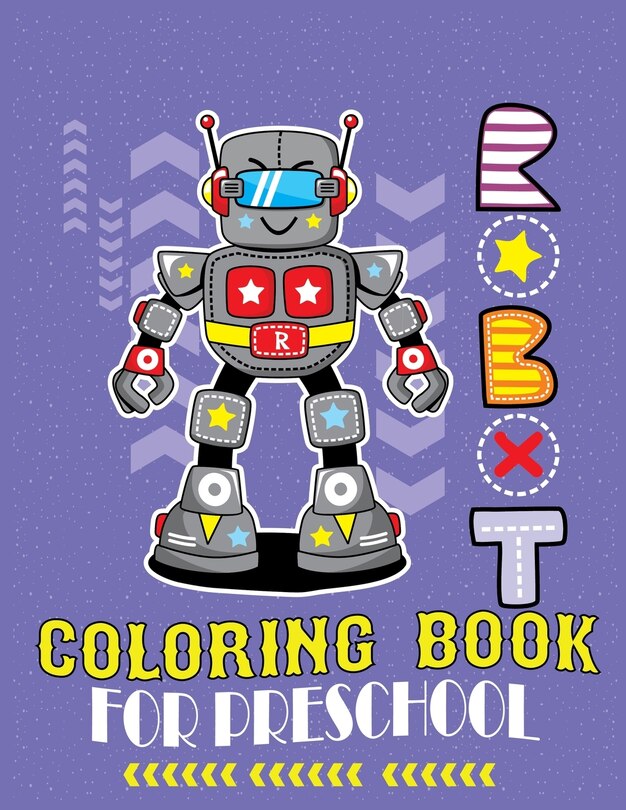Front cover_Robot coloring book Preschool