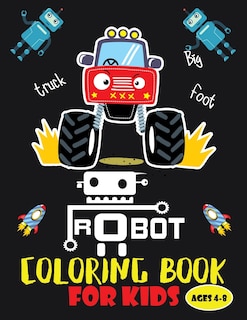 Front cover_Robot coloring book For Kids Ages 4-8