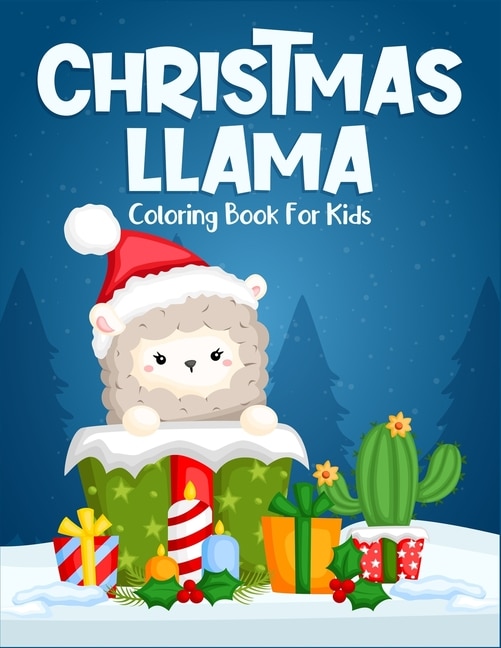Front cover_Christmas Llama Coloring Book For Kids