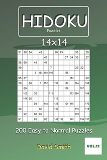 Front cover_Hidoku Puzzles - 200 Easy to Normal Puzzles 14x14 vol.11