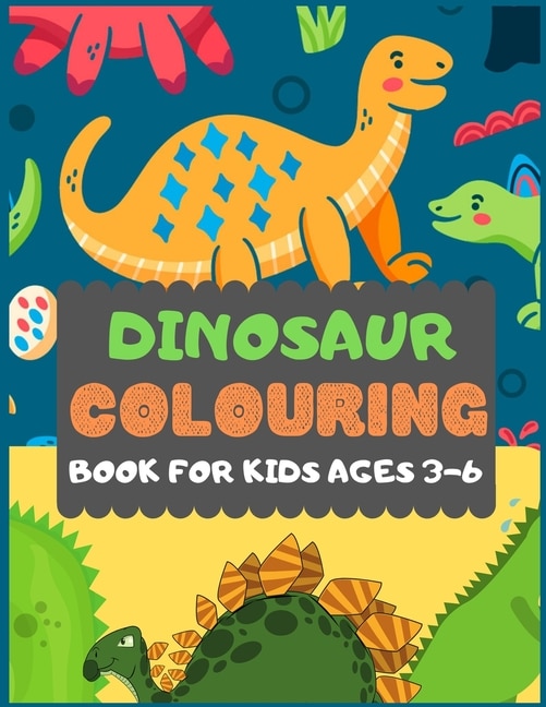 Front cover_Dinosaur Colouring Book For Kids Ages 3-6