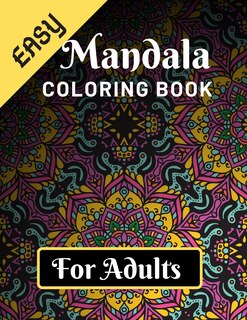 Front cover_Easy Mandala Coloring Book for Adults