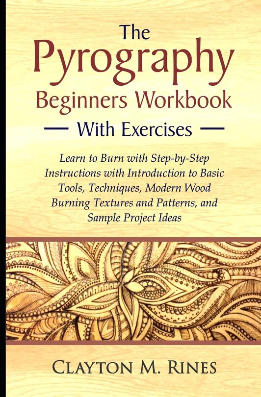 Front cover_The Pyrography Beginners Workbook with Exercises