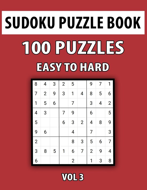 Couverture_Sudoku Puzzle Book, Easy To Hard, 100 Puzzles Vol 3