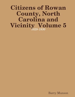 Front cover_Citizens of Rowan County, North Carolina and Vicinity Volume 5